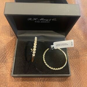 Gold plated crystal stone hoops